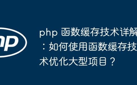 php 函数缓存技术详解：如何使用函数缓存技术优化大型项目？