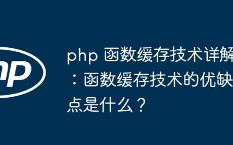 php 函数缓存技术详解：函数缓存技术的优缺点是什么？