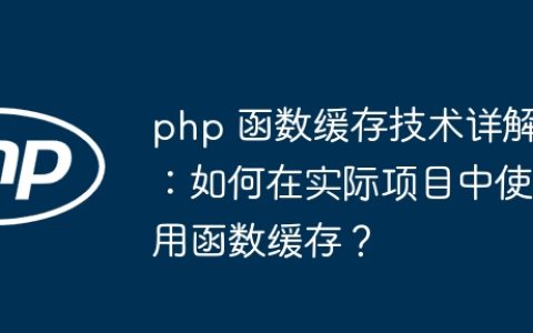 php 函数缓存技术详解：如何在实际项目中使用函数缓存？