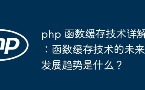 php 函数缓存技术详解：函数缓存技术的未来发展趋势是什么？