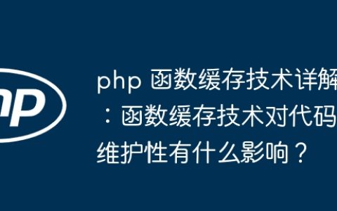 php 函数缓存技术详解：函数缓存技术对代码维护性有什么影响？