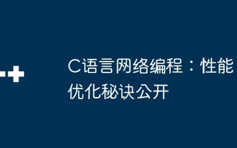 C语言网络编程：性能优化秘诀公开