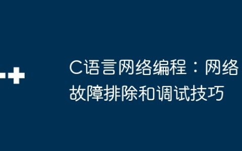 C语言网络编程：网络故障排除和调试技巧