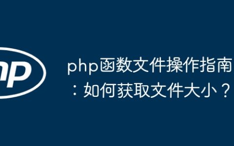 php函数文件操作指南：如何获取文件大小？