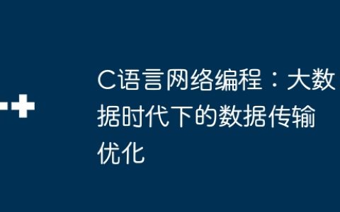 C语言网络编程：大数据时代下的数据传输优化