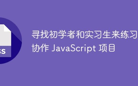 寻找初学者和实习生来练习和协作 JavaScript 项目