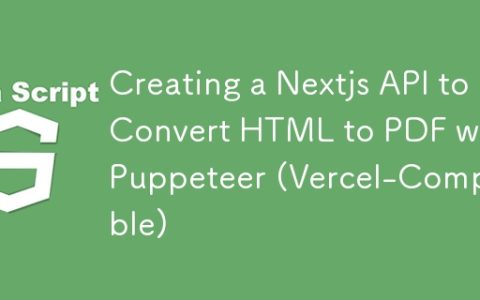 Creating a Nextjs API to Convert HTML to PDF with Puppeteer (Vercel-Compatible)