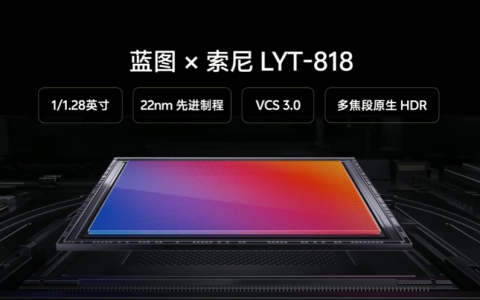 vivo蓝图x索尼LYT-818手机影像传感器发布，X200系列手机首发