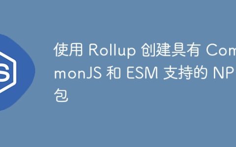 使用 Rollup 创建具有 CommonJS 和 ESM 支持的 NPM 包