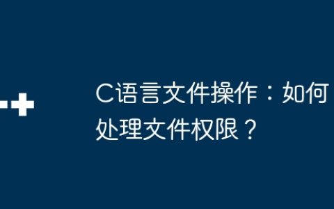 C语言文件操作：如何处理文件权限？