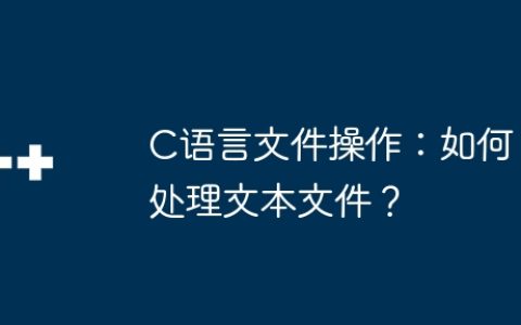 C语言文件操作：如何处理文本文件？