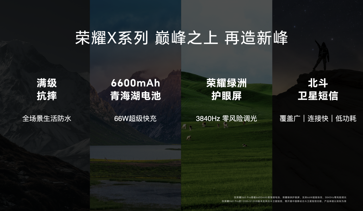 荣耀 X60 系列首发 1199 元起,卫星通信、青海湖电池、绿洲护眼屏齐亮相