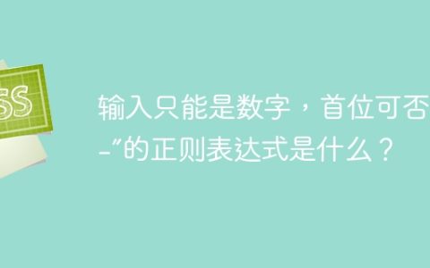 输入只能是数字，首位可否为“-”的正则表达式是什么？