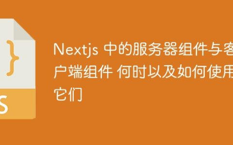 Nextjs 中的服务器组件与客户端组件 何时以及如何使用它们