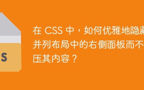 在 CSS 中，如何优雅地隐藏并列布局中的右侧面板而不挤压其内容？