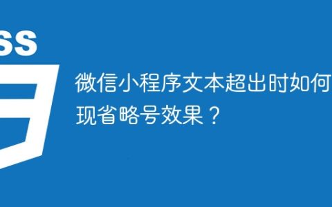 微信小程序文本超出时如何实现省略号效果？