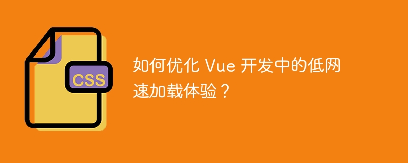 如何优化 vue 开发中的低网速加载体验?