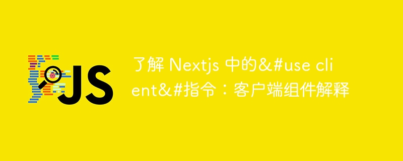 了解 nextjs 中的