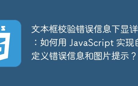 文本框校验错误信息下显详情：如何用 JavaScript 实现自定义错误信息和图片提示？