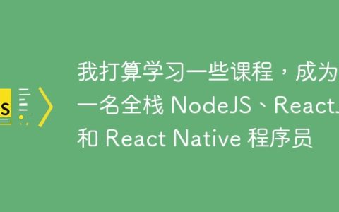 我打算学习一些课程，成为一名全栈 NodeJS、ReactJS 和 React Native 程序员