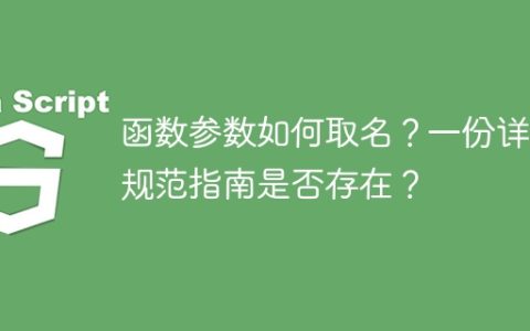 函数参数如何取名？一份详细规范指南是否存在？