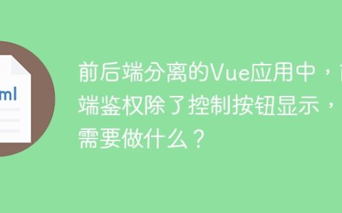 前后端分离的Vue应用中，前端鉴权除了控制按钮显示，还需要做什么？