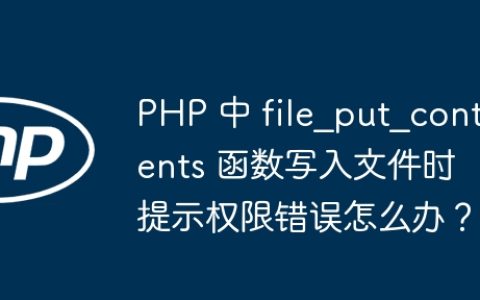 PHP 中 file_put_contents 函数写入文件时提示权限错误怎么办？