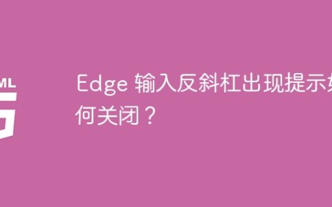 Edge 输入反斜杠出现提示如何关闭？
