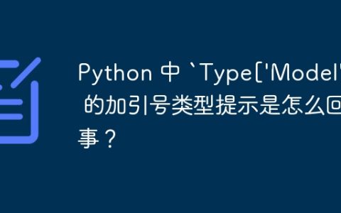 Python 中 `Type['Model']` 的加引号类型提示是怎么回事？