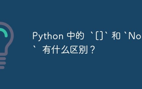 Python 中的  `[]` 和 `None`  有什么区别？