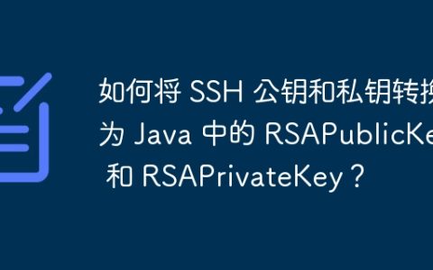 如何将 SSH 公钥和私钥转换为 Java 中的 RSAPublicKey 和 RSAPrivateKey？