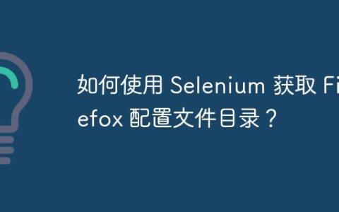 如何使用 Selenium 获取 Firefox 配置文件目录？