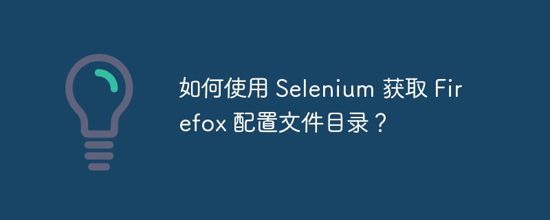 如何使用 selenium 获取 firefox 配置文件目录?