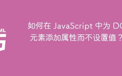 如何在 JavaScript 中为 DOM 元素添加属性而不设置值？