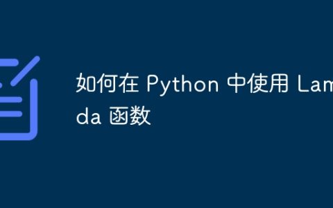 如何在 Python 中使用 Lambda 函数