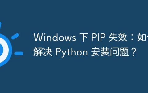 Windows 下 PIP 失效：如何解决 Python 安装问题？
