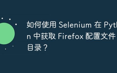 如何使用 Selenium 在 Python 中获取 Firefox 配置文件目录？