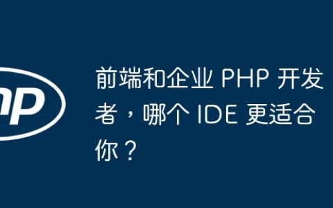 前端和企业 PHP 开发者，哪个 IDE 更适合你？