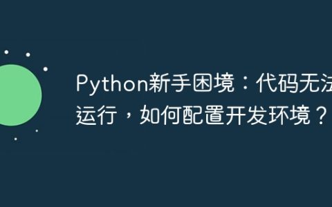 Python新手困境：代码无法运行，如何配置开发环境？