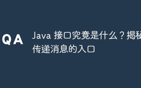 Java 接口究竟是什么？揭秘传递消息的入口