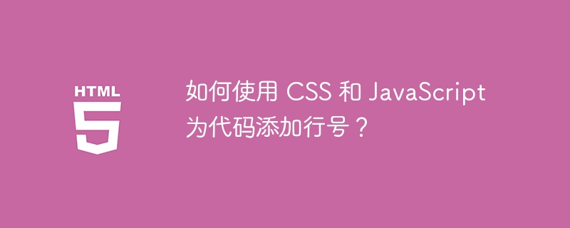 如何使用 CSS 和 JavaScript 为代码添加行号?