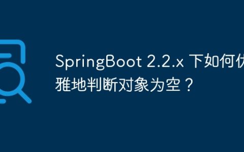 SpringBoot 2.2.x 下如何优雅地判断对象为空？