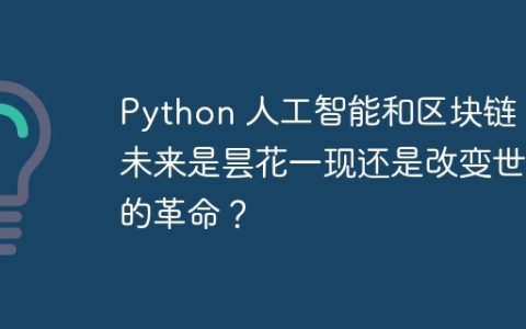 Python 人工智能和区块链：未来是昙花一现还是改变世界的革命？