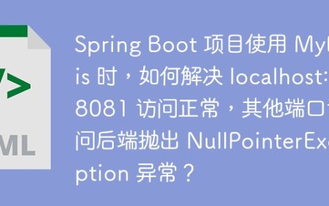 Spring Boot 项目使用 MyBatis 时，如何解决 localhost:8081 访问正常，其他端口访问后端抛出 NullPointerException 异常？