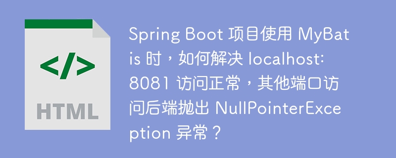 Spring Boot 项目使用 MyBatis 时,如何解决 localhost:8081 访问正常,其他端口访问后端抛出 NullPointerException 异常?