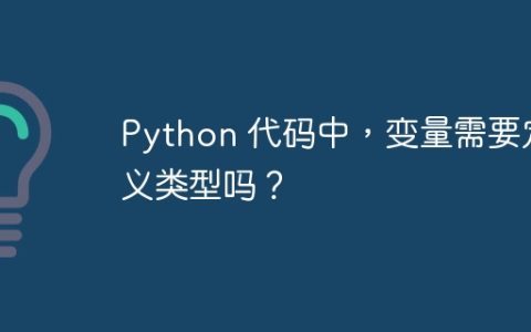 Python 代码中，变量需要定义类型吗？