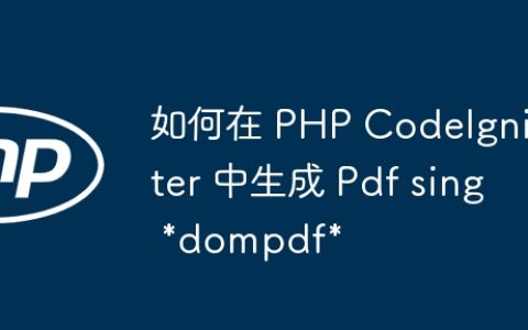 如何在 PHP CodeIgniter 中生成 Pdf sing *dompdf*