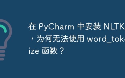 在 PyCharm 中安装 NLTK 后，为何无法使用 word_tokenize 函数？