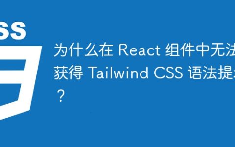 为什么在 React 组件中无法获得 Tailwind CSS 语法提示？