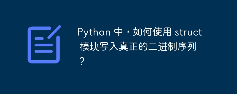 python 中,如何使用 struct 模块写入真正的二进制序列?